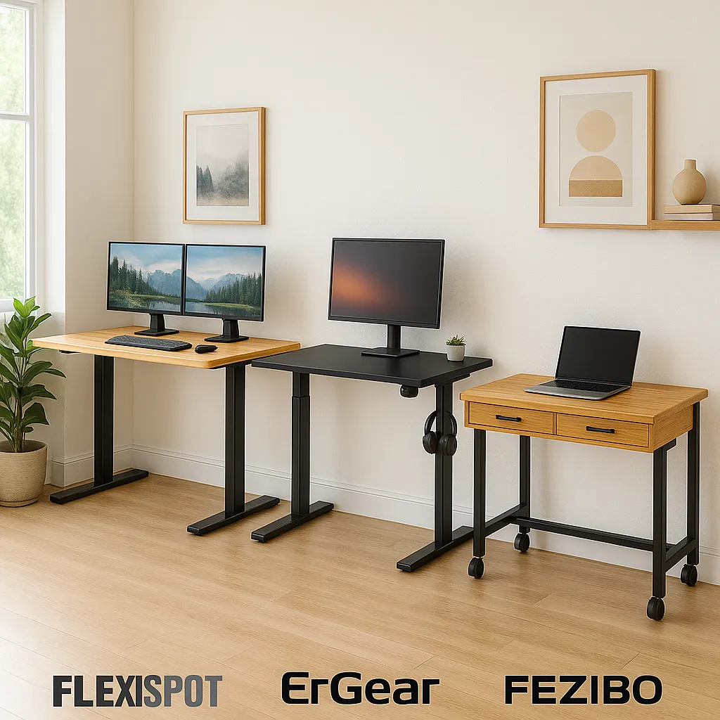 Best Mid-Size Electric Standing Desks in 2025: FLEXISPOT EN1 vs ErGear vs FEZIBO Compared