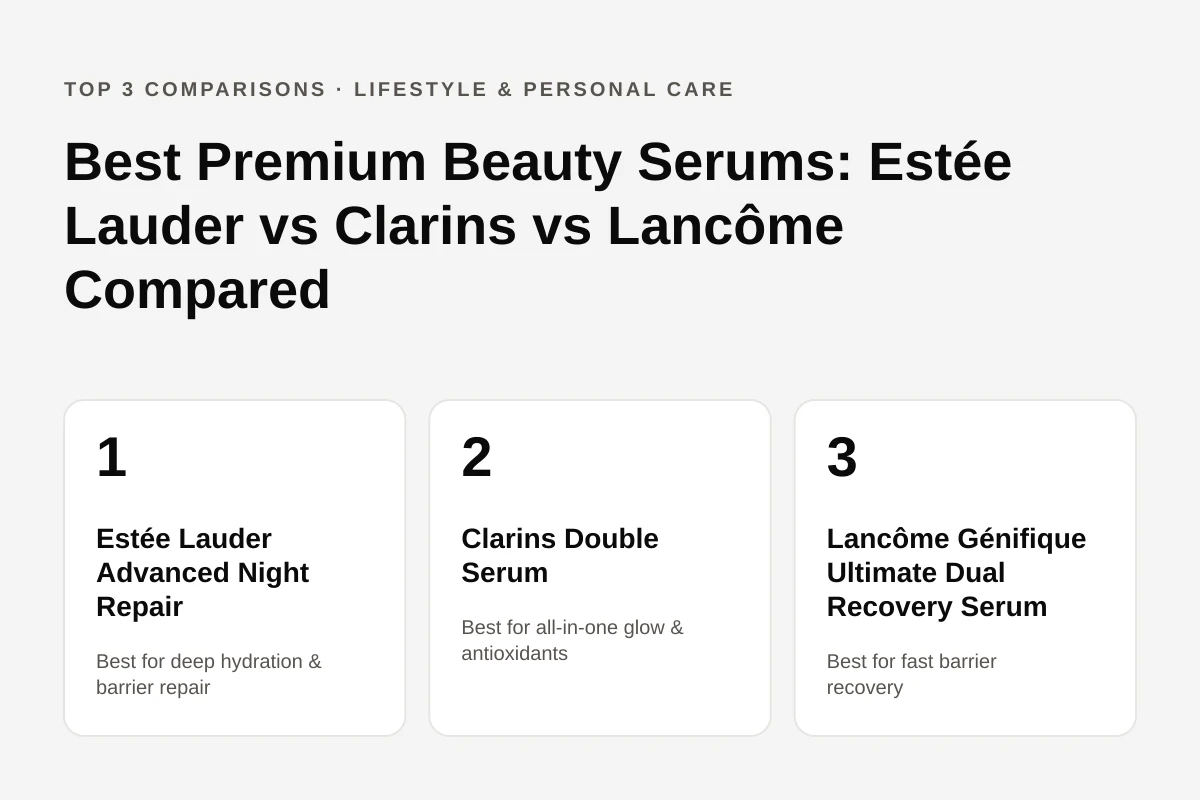 Best Premium Beauty Serums: Estée Lauder vs Clarins vs Lancôme Compared