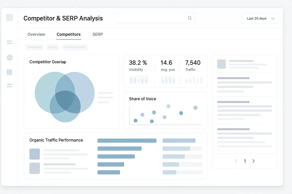 Competitor & SERP analysis dashboards