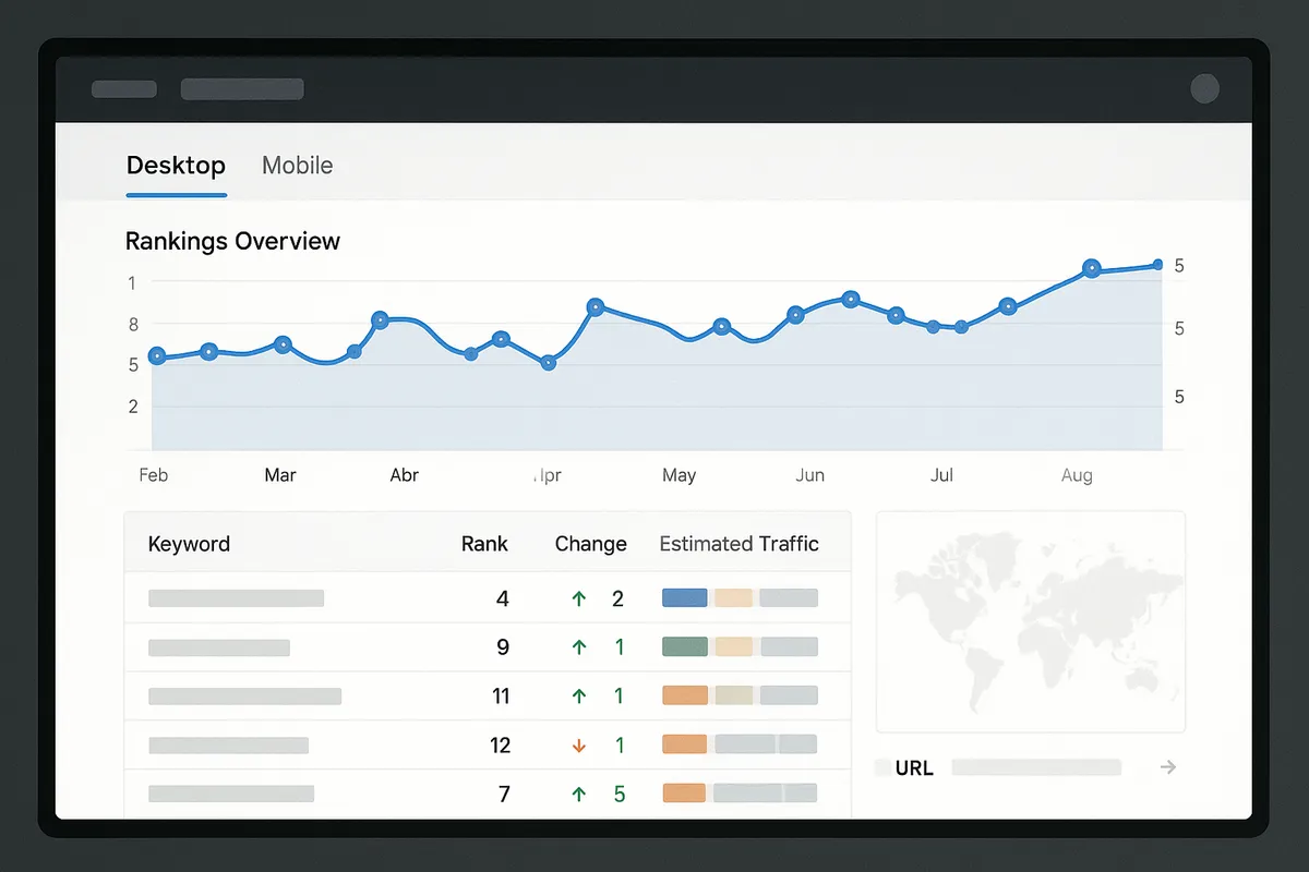 Rank tracking dashboards